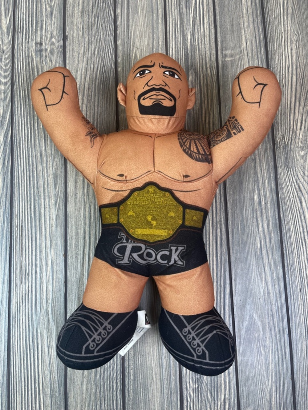 WWE The Rock Plush Talking Wrestling Doll 2012 Brawlin Buddies 16" Tested